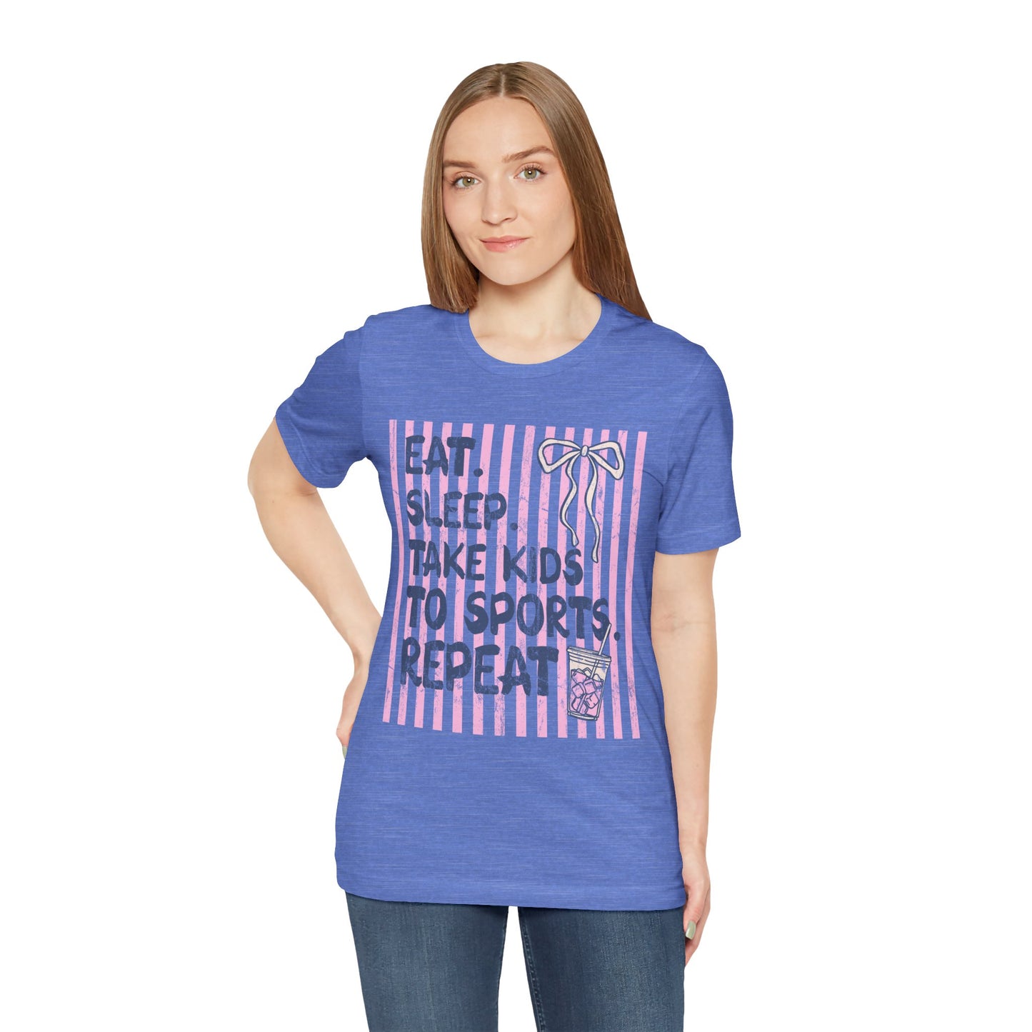 T-Shirt — "Eat. Sleep. Take Kids to Sports. Repeat." Youth Sports Mom Tee