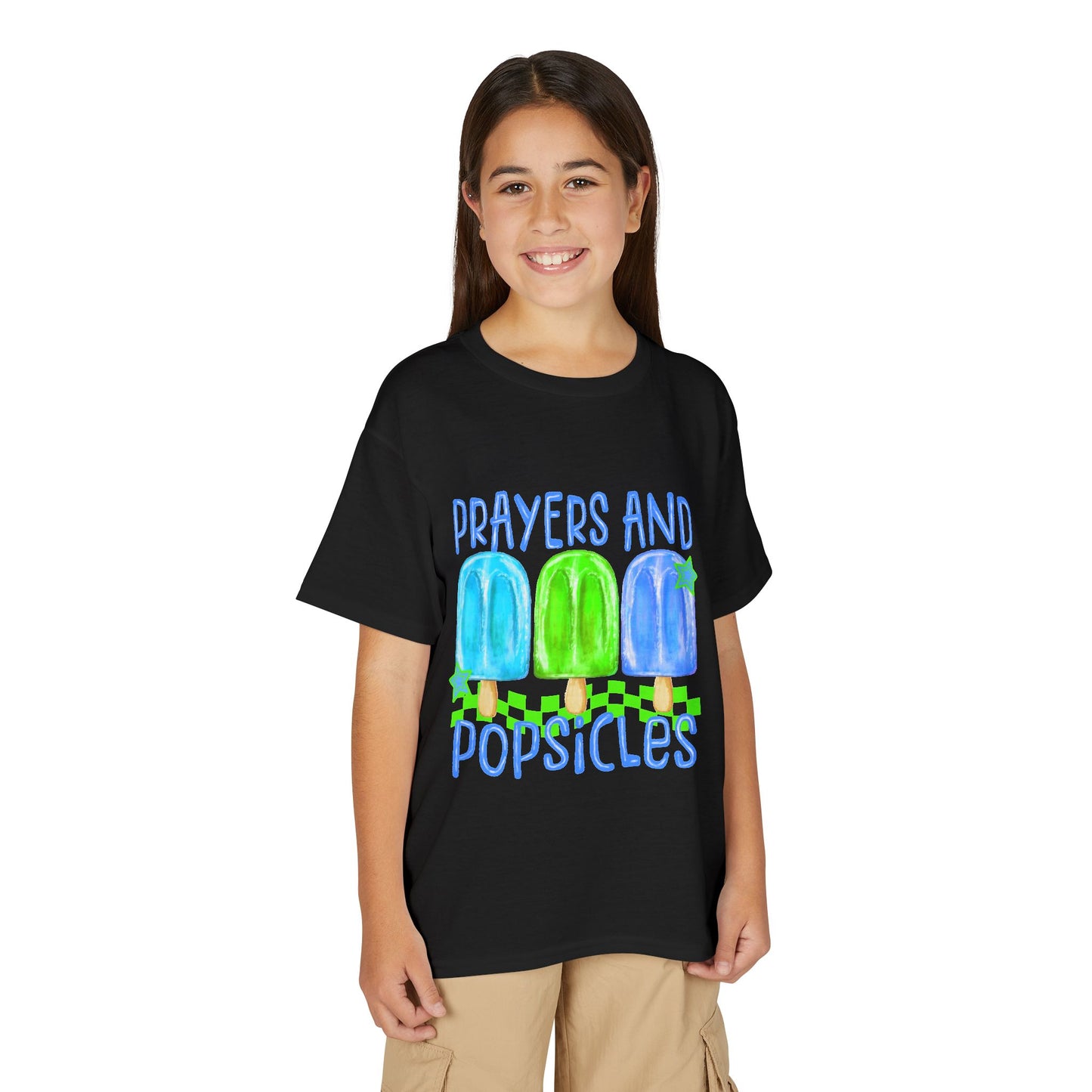 Youth T-Shirt — "Prayers and Popsicles" Kids Faith Summer Tee