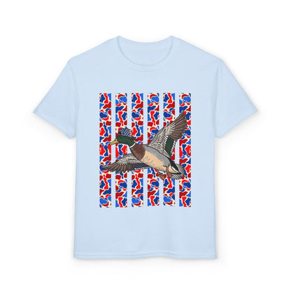 Youth T-Shirt — Red, White & Blue Flying Duck Graphic