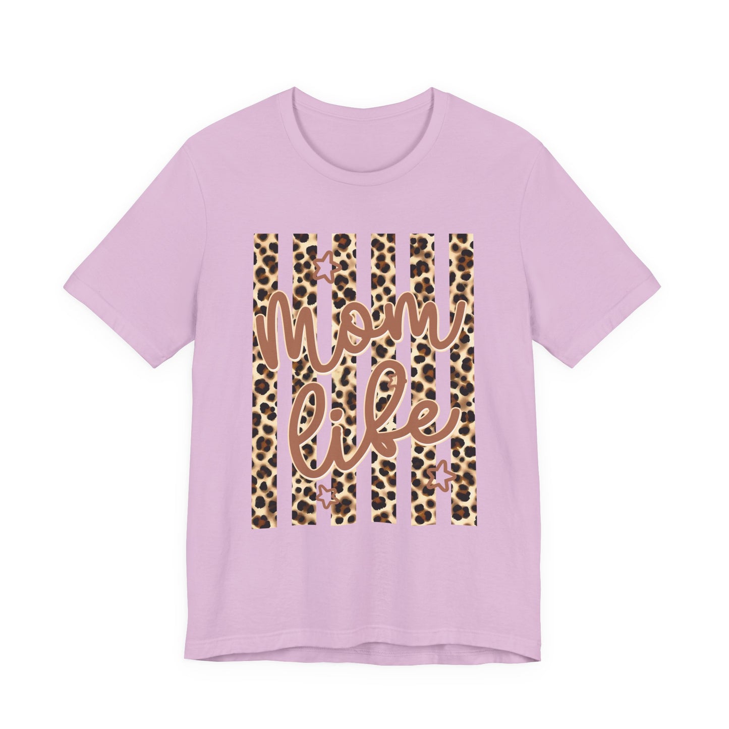 Mom Life Leopard Stripe Tee — "Mom Life" Graphic T-Shirt