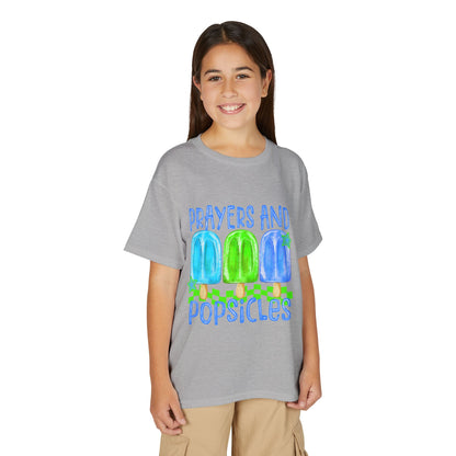 Youth T-Shirt — "Prayers and Popsicles" Kids Faith Summer Tee