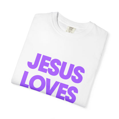 Jesus Loves You T-Shirt — Bold Purple Faith Tee