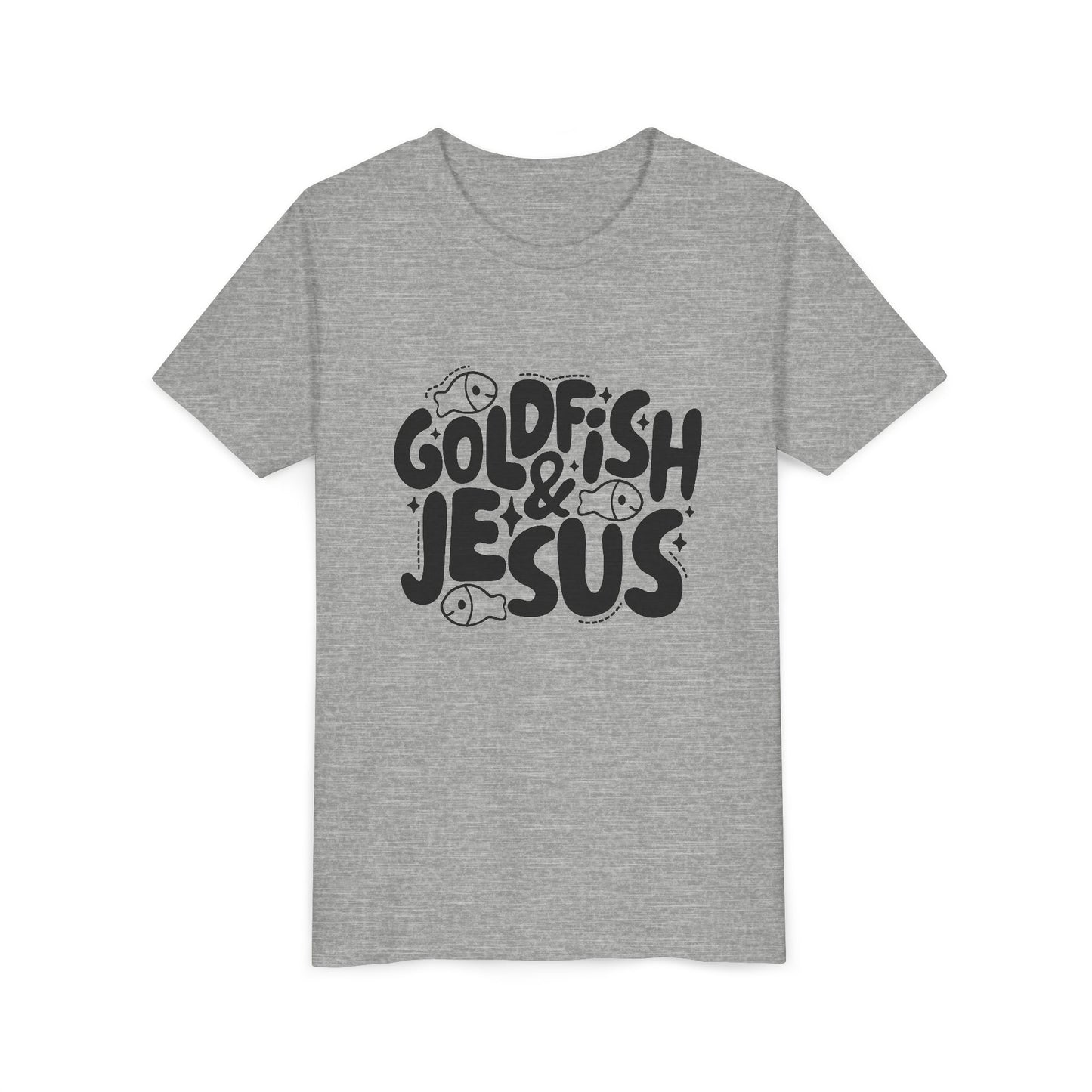 Youth Tee — 'Goldfish & Jesus' Cute Christian Kid T‑Shirt