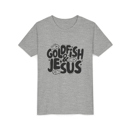 Youth Tee — 'Goldfish & Jesus' Cute Christian Kid T‑Shirt