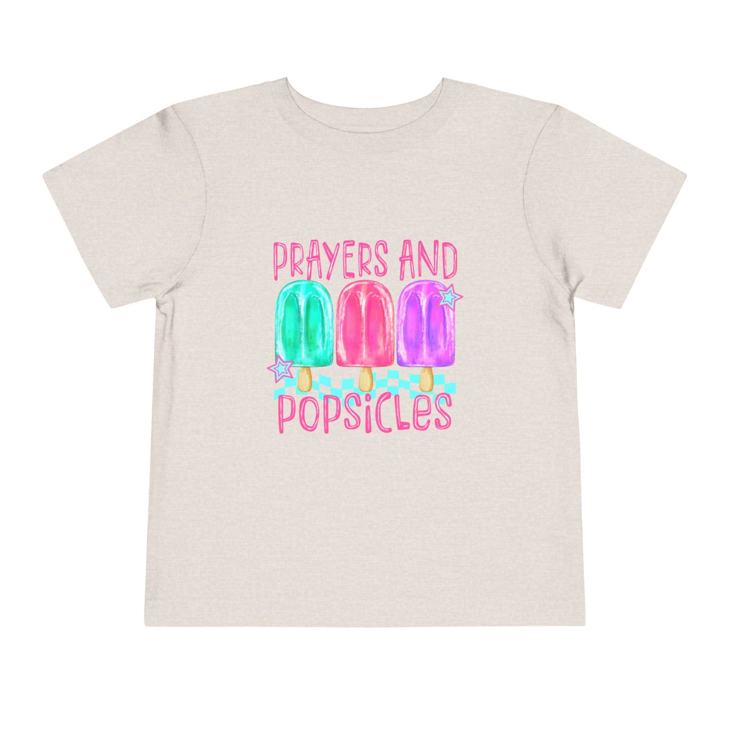 Toddler Tee — "Prayers and Popsicles" Watercolor Popsicle Faith Shirt