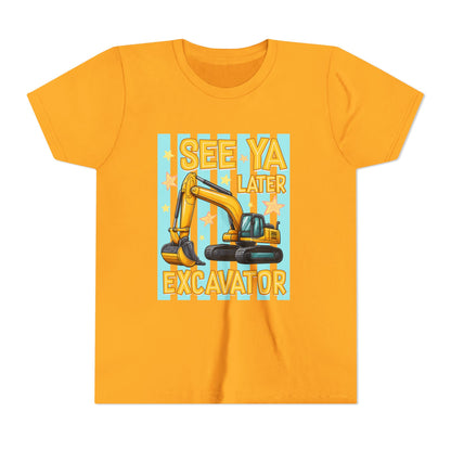See Ya Later Excavator Youth Tee – Cute Construction Truck Shirt for Kids