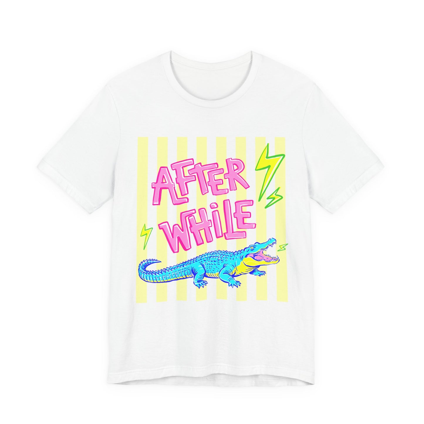 After While Crocodile Tee — Retro Neon Alligator Graphic T-Shirt