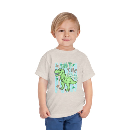 Toddler Tee - "Out the Door" Green Dino Graphic