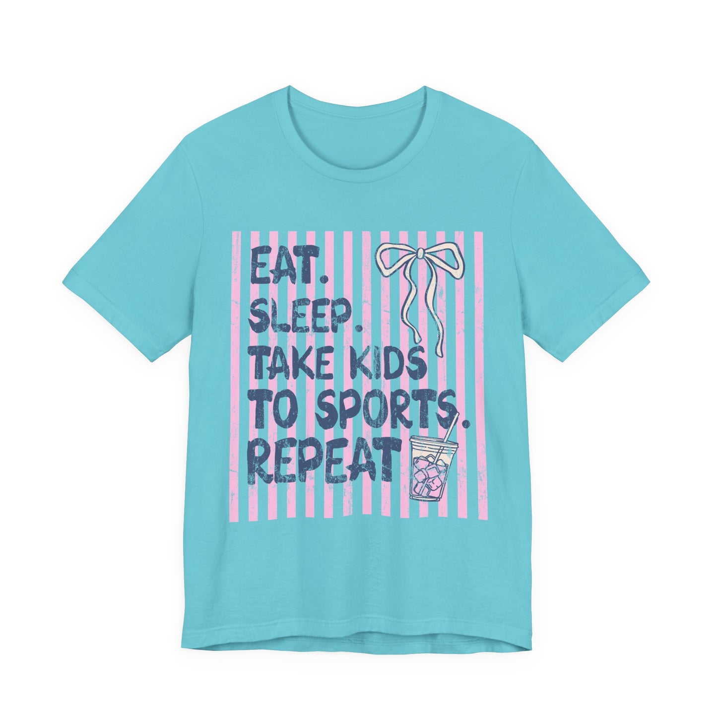 T-Shirt — "Eat. Sleep. Take Kids to Sports. Repeat." Youth Sports Mom Tee