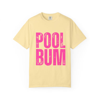 Pool Bum T-Shirt — Vintage Pink Graphic Tee for Pool Lovers