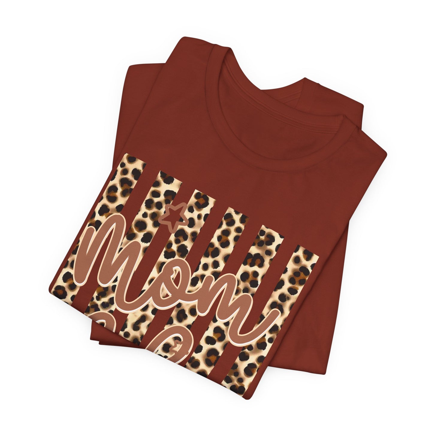 Mom Life Leopard Stripe Tee — "Mom Life" Graphic T-Shirt
