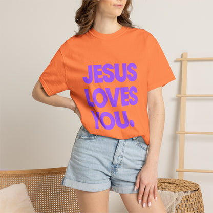 Jesus Loves You T-Shirt — Bold Purple Faith Tee