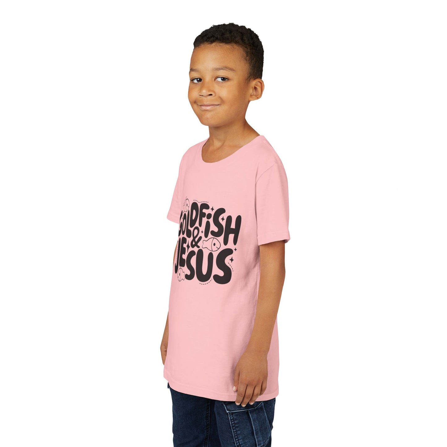 Youth Tee — 'Goldfish & Jesus' Cute Christian Kid T‑Shirt