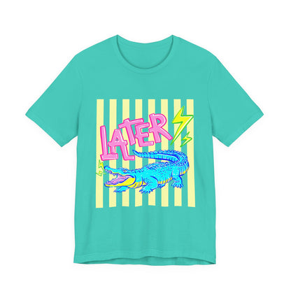 Later Alligator/After While Crocodile Tee — Retro Neon Graphic T-Shirt