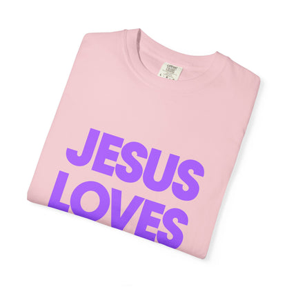 Jesus Loves You T-Shirt — Bold Purple Faith Tee