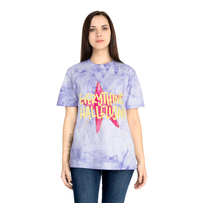 Everything Hallelujah Tie-Dye T-Shirt — Retro Pink Star Graphic