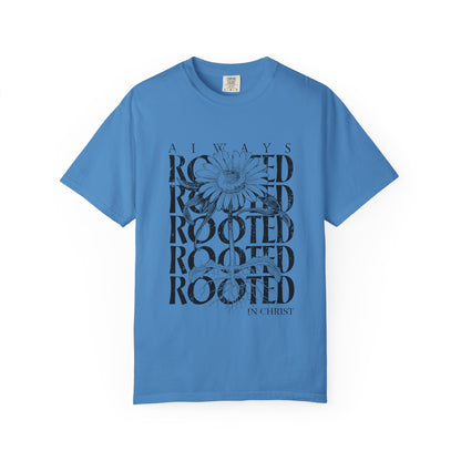Rooted in Christ Floral T-Shirt — Faith-Based Daisy Graphic Tee