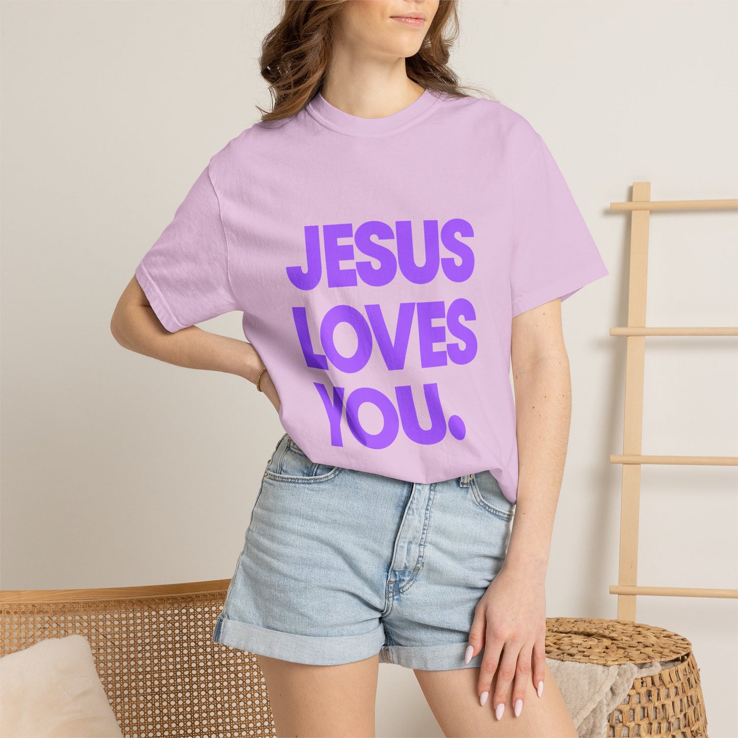 Jesus Loves You T-Shirt — Bold Purple Faith Tee