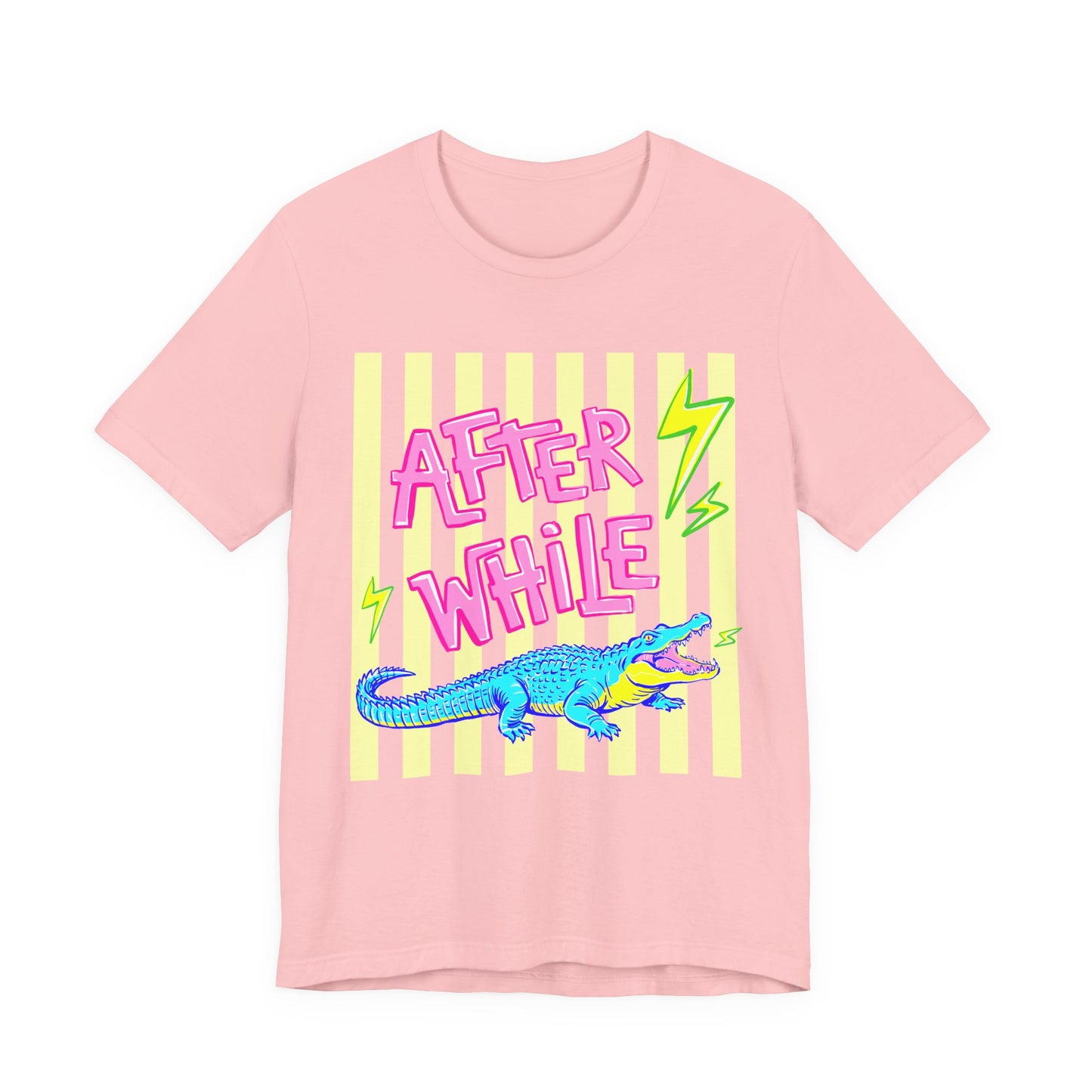 After While Crocodile Tee — Retro Neon Alligator Graphic T-Shirt