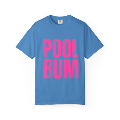 Pool Bum T-Shirt — Vintage Pink Graphic Tee for Pool Lovers