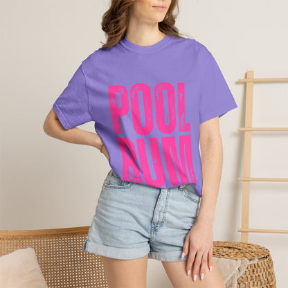 Pool Bum T-Shirt — Vintage Pink Graphic Tee for Pool Lovers