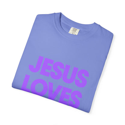 Jesus Loves You T-Shirt — Bold Purple Faith Tee