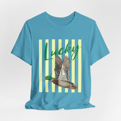 Lucky Mallard Duck Graphic Tee — Casual Nature T-Shirt for Outdoors & St. Patrick’s Day