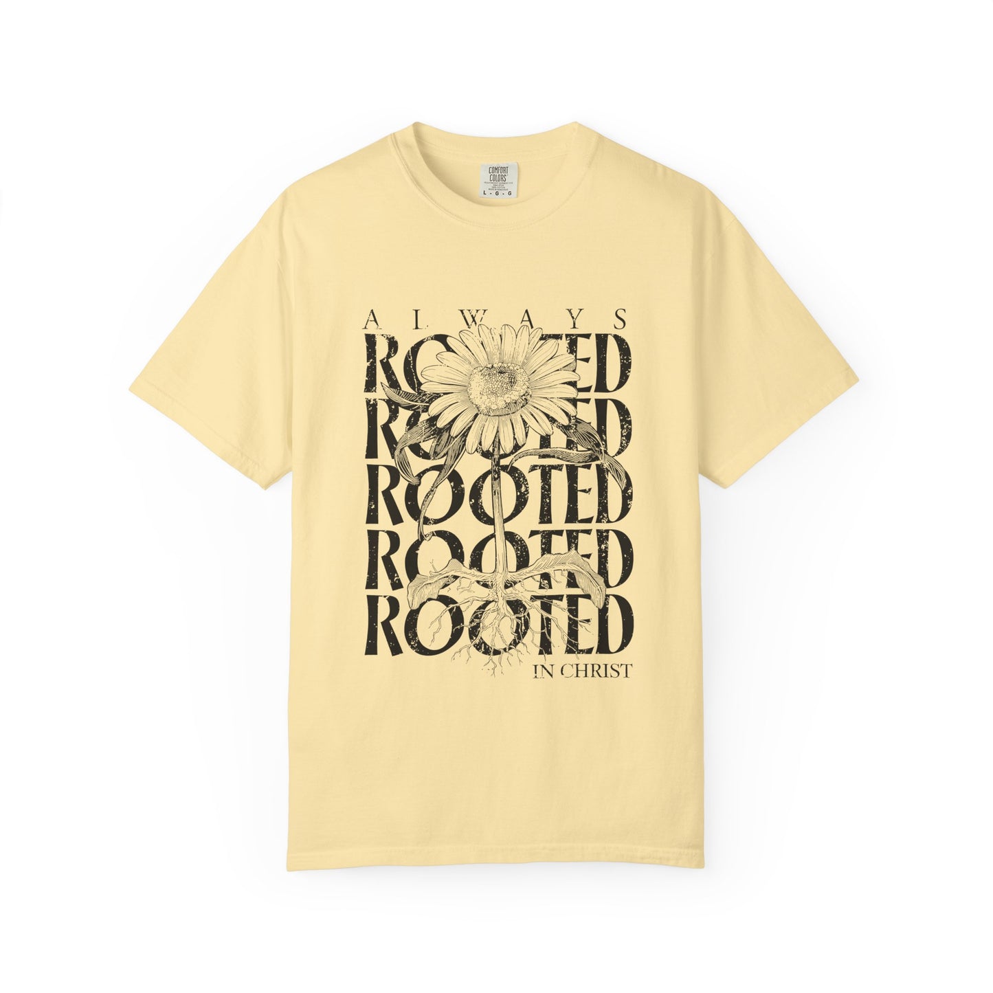 Rooted in Christ Floral T-Shirt — Faith-Based Daisy Graphic Tee