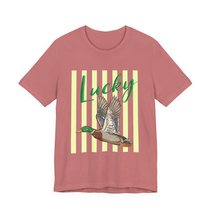 Lucky Mallard Duck Graphic Tee — Casual Nature T-Shirt for Outdoors & St. Patrick’s Day