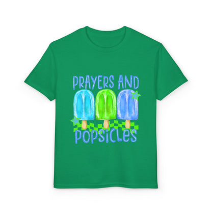 Youth T-Shirt — "Prayers and Popsicles" Kids Faith Summer Tee