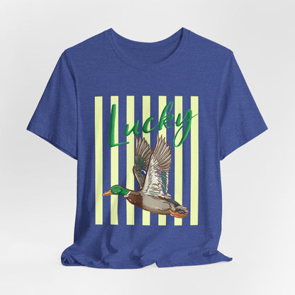 Lucky Mallard Duck Graphic Tee — Casual Nature T-Shirt for Outdoors & St. Patrick’s Day