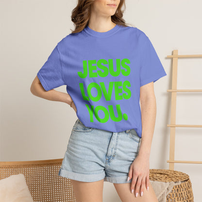Jesus Loves You T-Shirt — Bold Neon Christian Faith Tee
