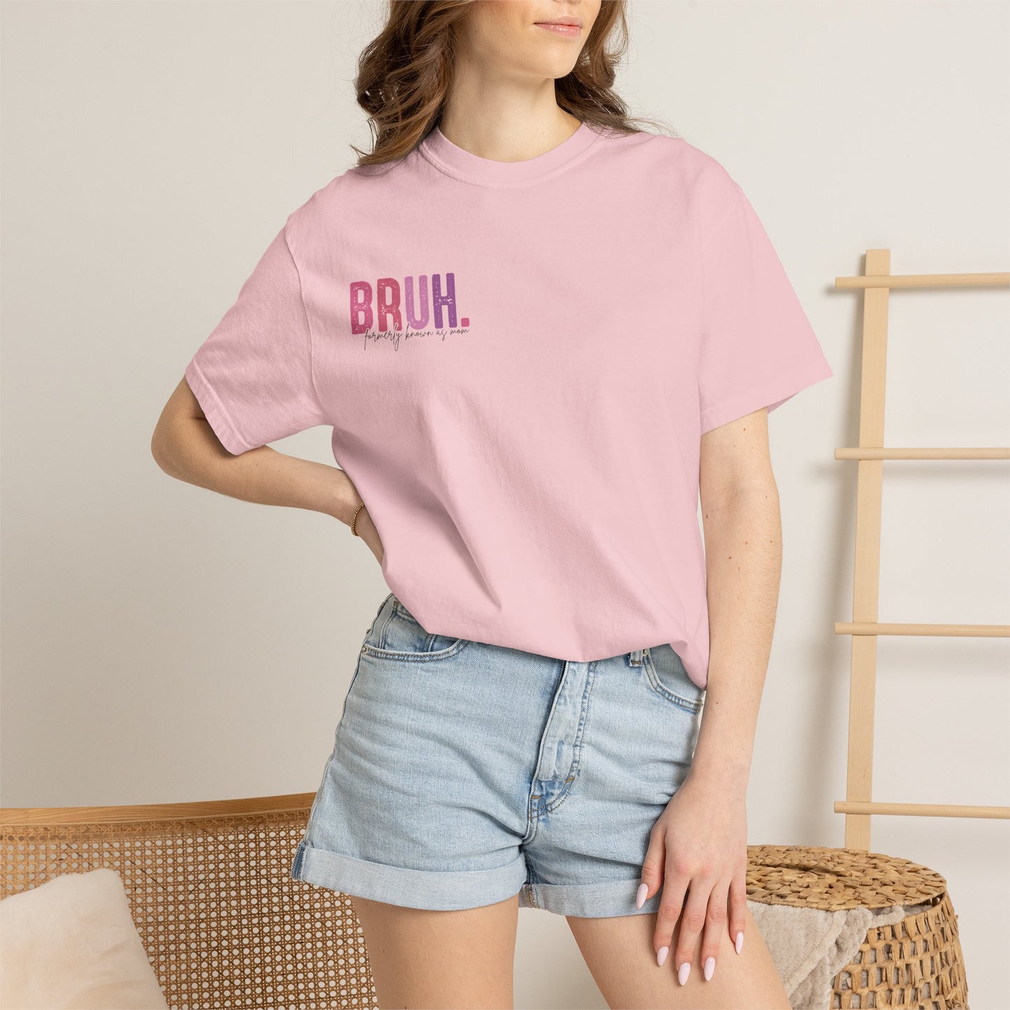 Bruh. Mom Life Graphic T-Shirt — "Ma. Mama. Mommy. Mom. Bruh."