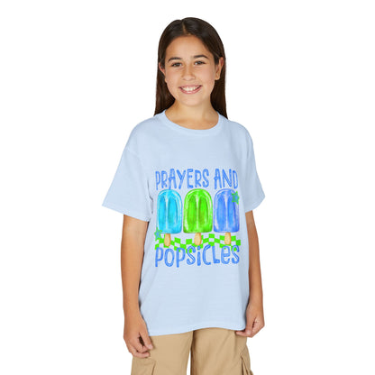 Youth T-Shirt — "Prayers and Popsicles" Kids Faith Summer Tee