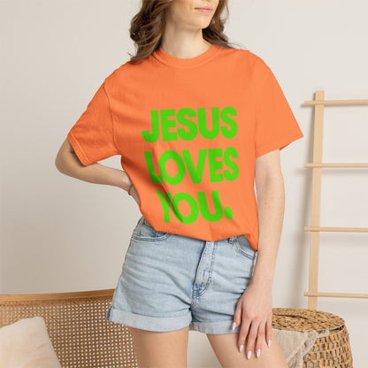 Jesus Loves You T-Shirt — Bold Neon Christian Faith Tee