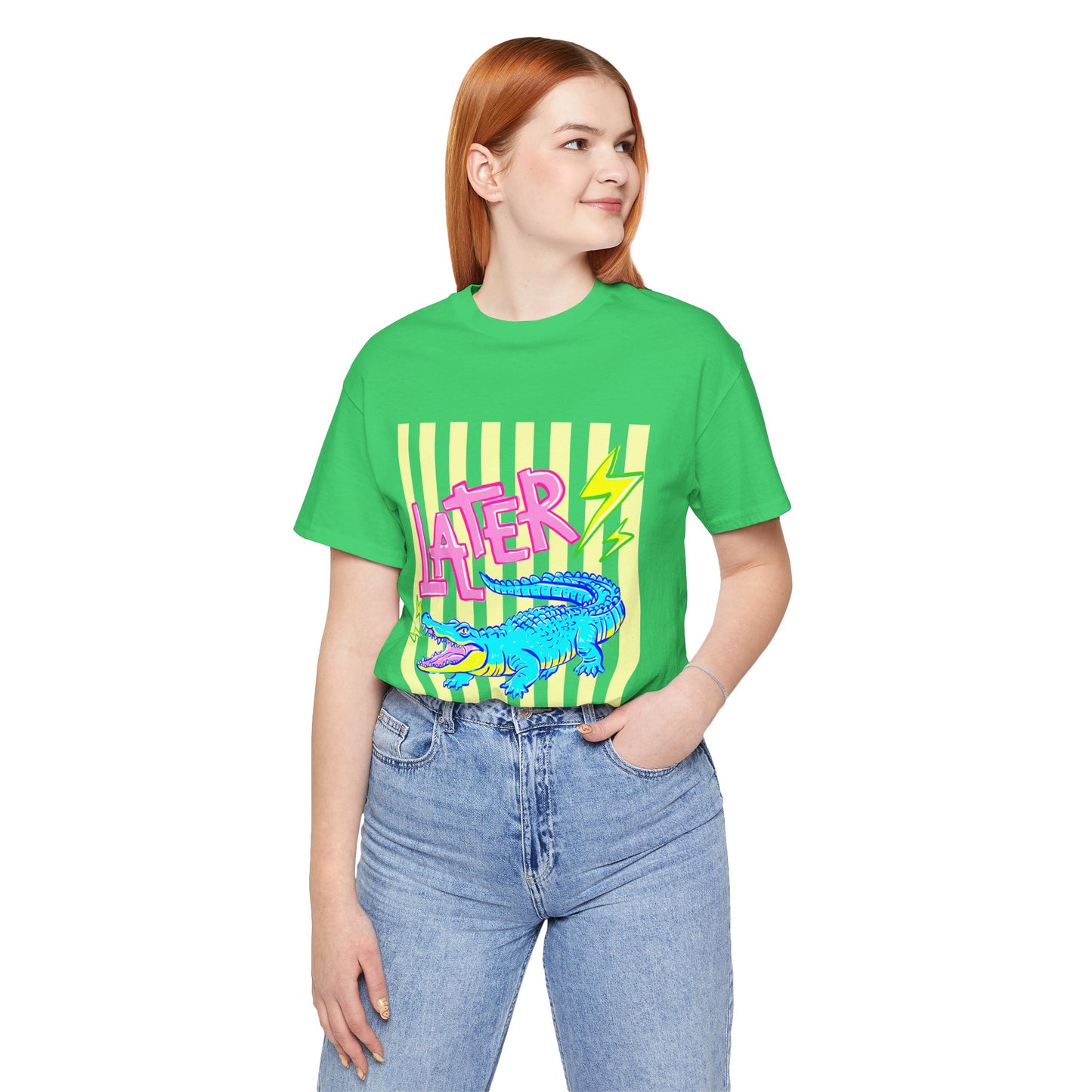 Later Alligator/After While Crocodile Tee — Retro Neon Graphic T-Shirt