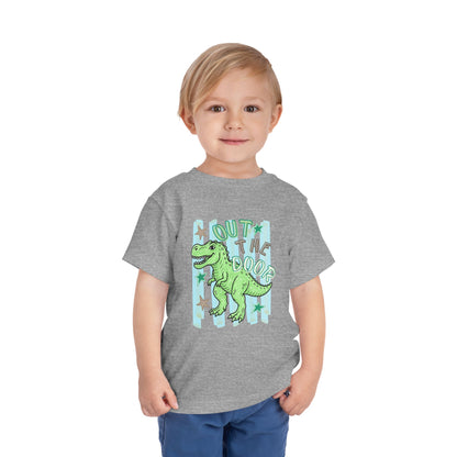 Toddler Tee - "Out the Door" Green Dino Graphic