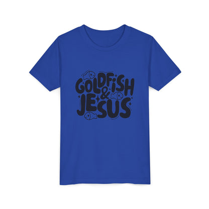 Youth Tee — 'Goldfish & Jesus' Cute Christian Kid T‑Shirt