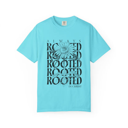 Rooted in Christ Floral T-Shirt — Faith-Based Daisy Graphic Tee