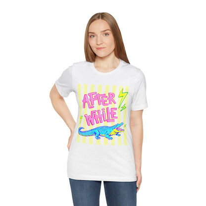 After While Crocodile Tee — Retro Neon Alligator Graphic T-Shirt