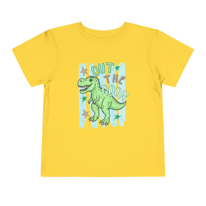 Toddler Tee - "Out the Door" Green Dino Graphic
