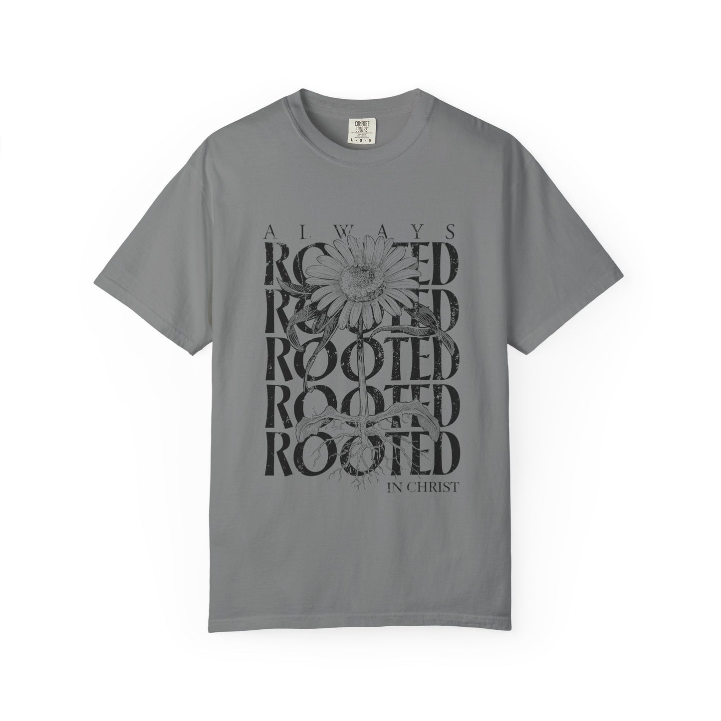 Rooted in Christ Floral T-Shirt — Faith-Based Daisy Graphic Tee