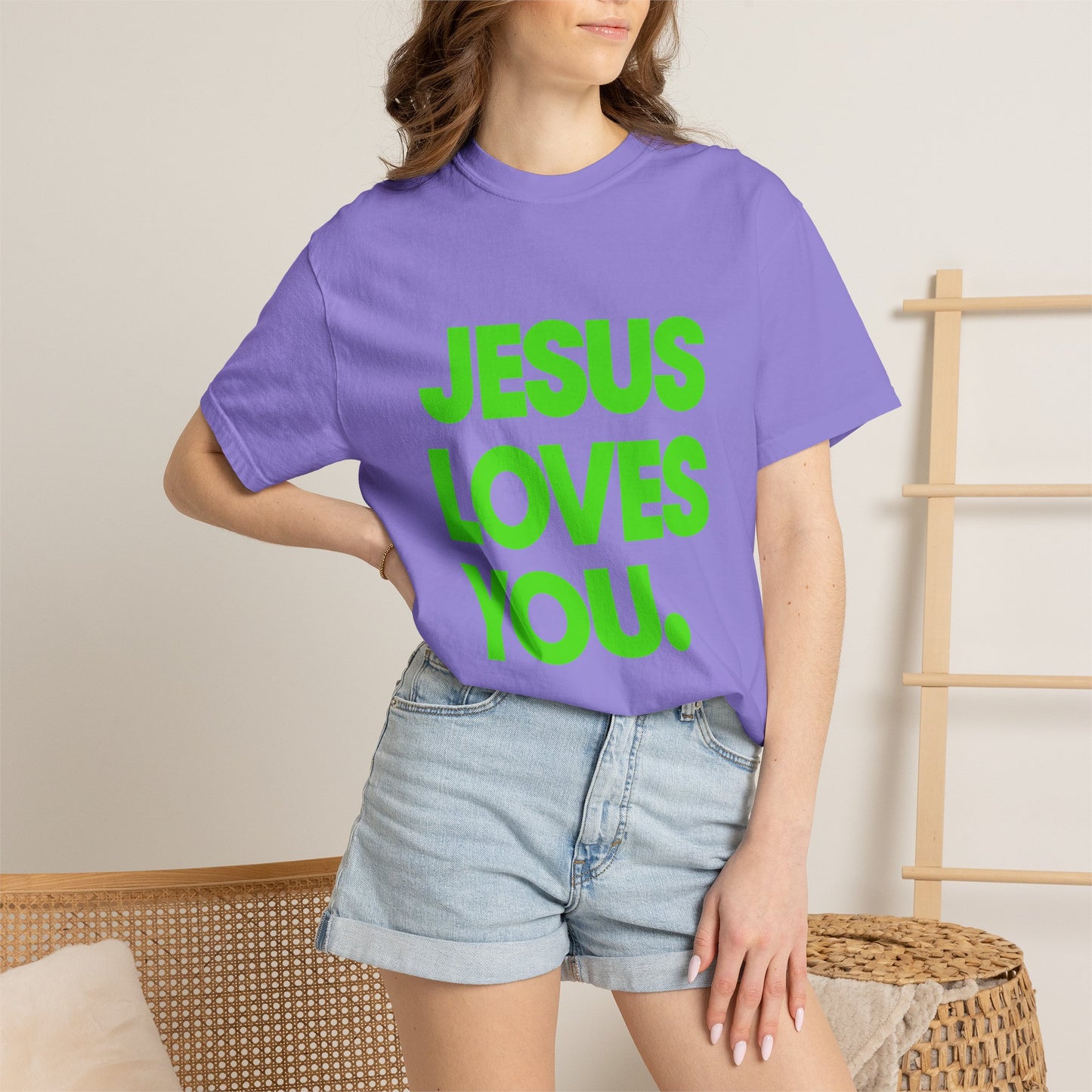 Jesus Loves You T-Shirt — Bold Neon Christian Faith Tee