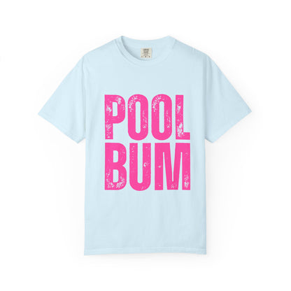 Pool Bum T-Shirt — Vintage Pink Graphic Tee for Pool Lovers