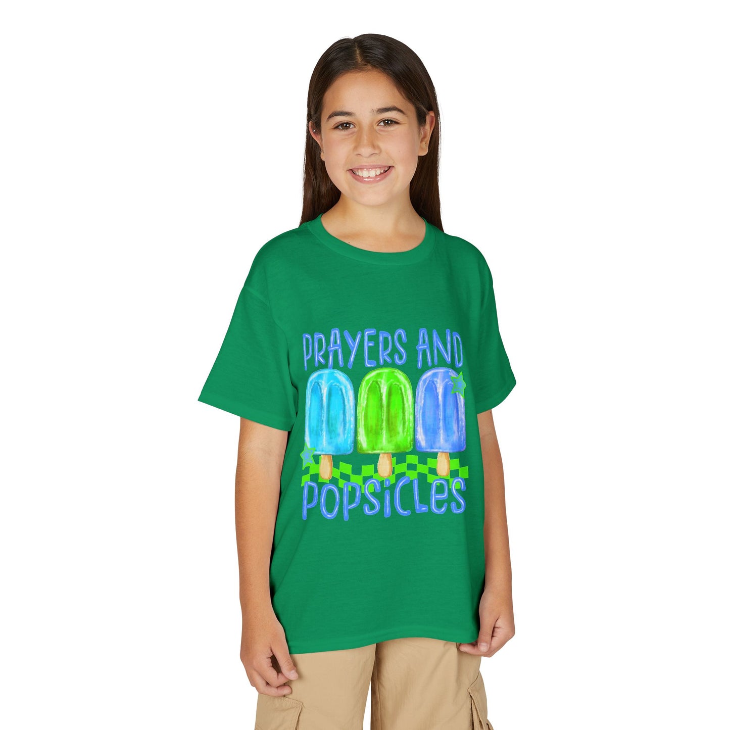 Youth T-Shirt — "Prayers and Popsicles" Kids Faith Summer Tee