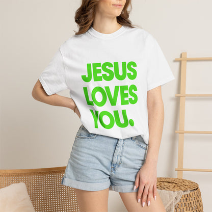 Jesus Loves You T-Shirt — Bold Neon Christian Faith Tee