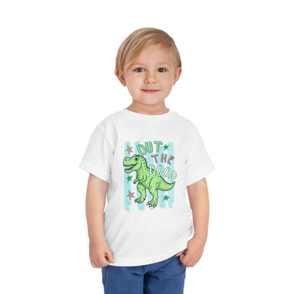 Toddler Tee - "Out the Door" Green Dino Graphic