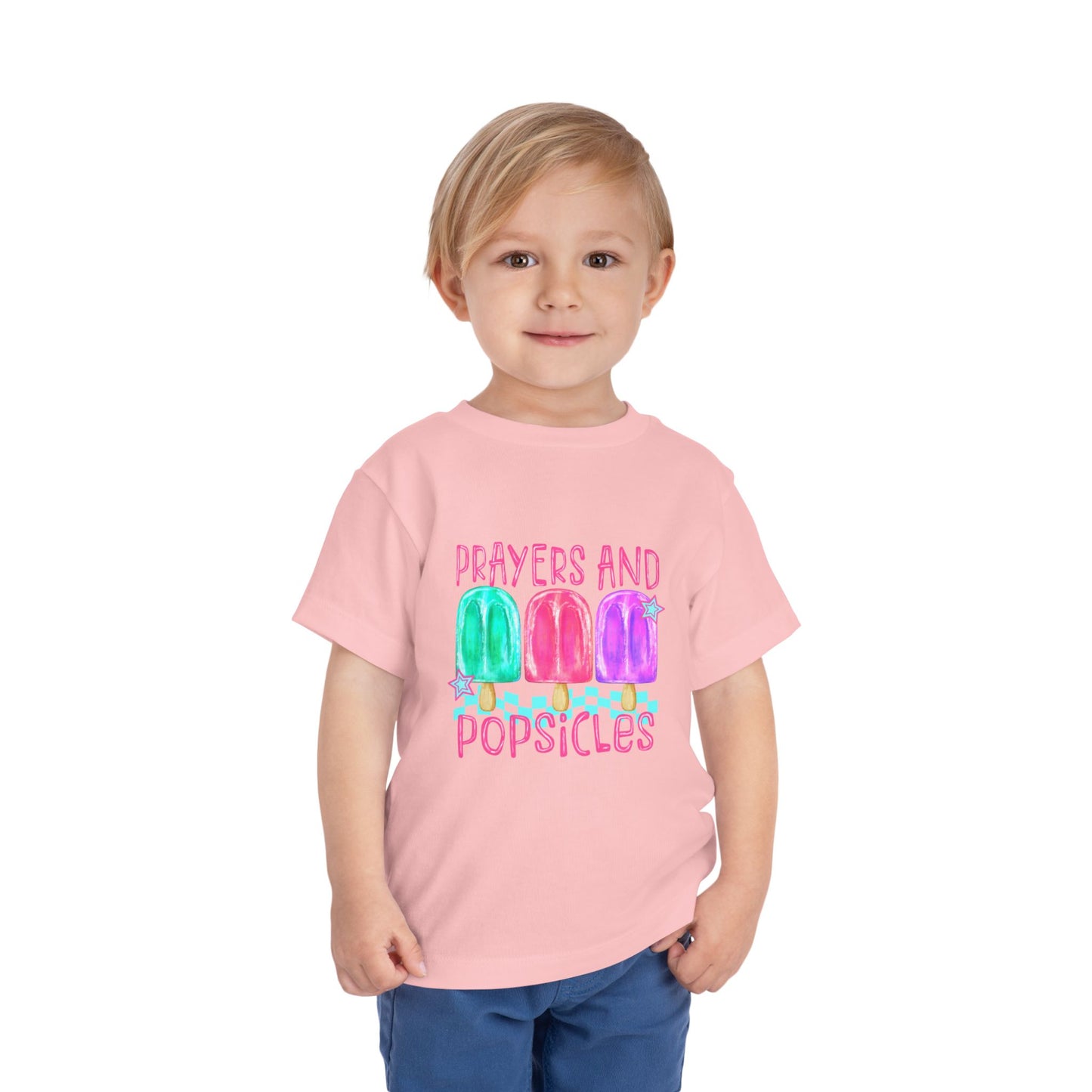 Toddler Tee — "Prayers and Popsicles" Watercolor Popsicle Faith Shirt