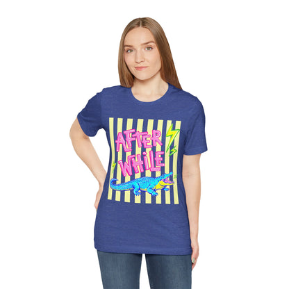 After While Crocodile Tee — Retro Neon Alligator Graphic T-Shirt