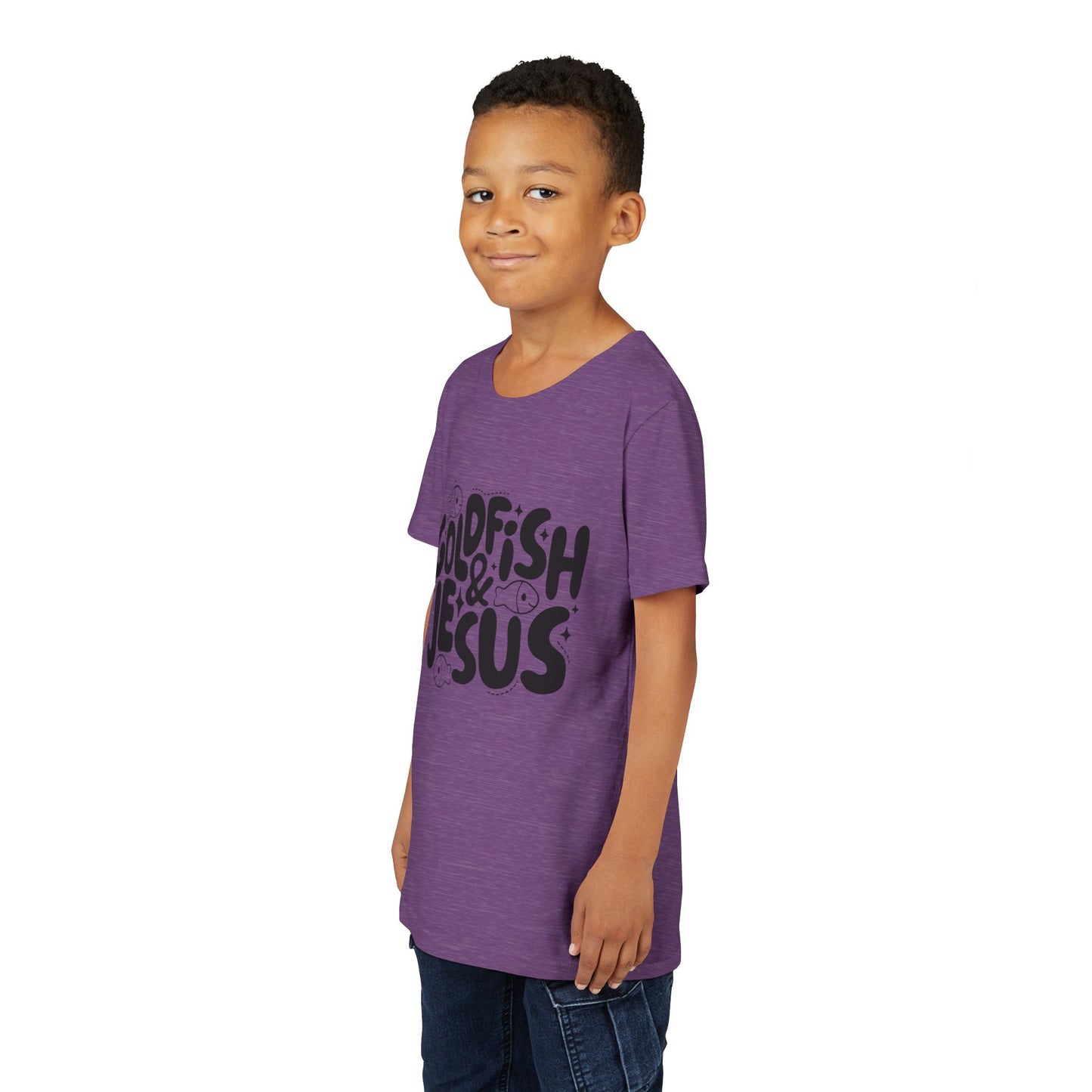 Youth Tee — 'Goldfish & Jesus' Cute Christian Kid T‑Shirt